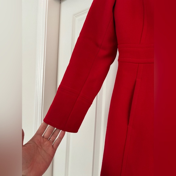J. Crew | Trench | 94% Wool 6% Nylon | size 2P | Red - Picture 7 of 10
